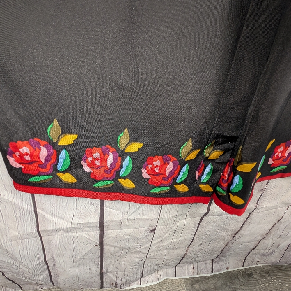 Kate Spade Rose Boarder Women's Silk Blend Pull On Pants Size Large - Picture 7 of 13